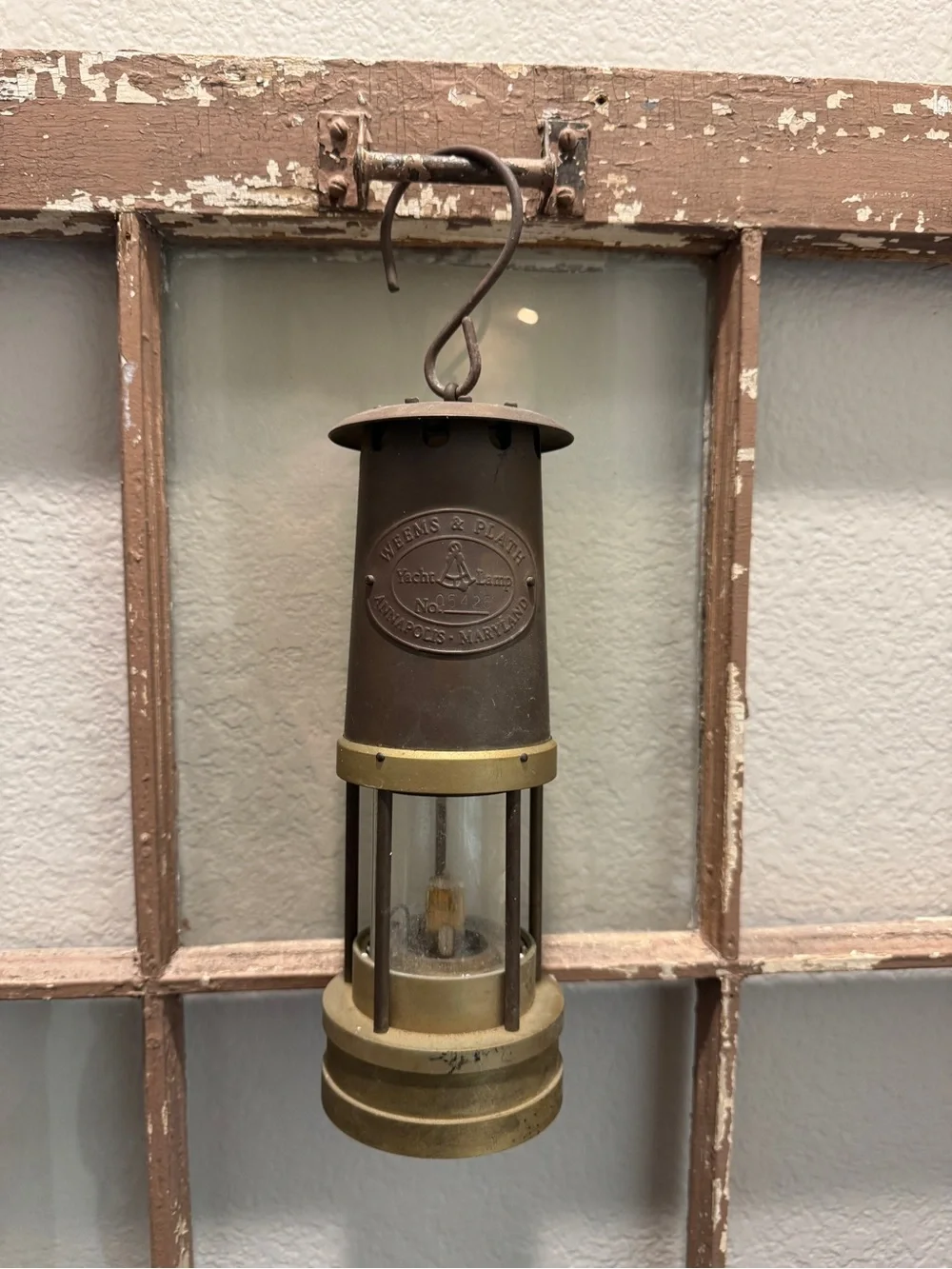Vintage Weems & Plath Brass Yacht Lamp Oil Lantern Nautical Marine Ship